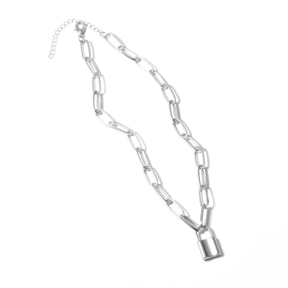 Lock Pendant Necklace - Padlock Charm - Picture 8 of 11